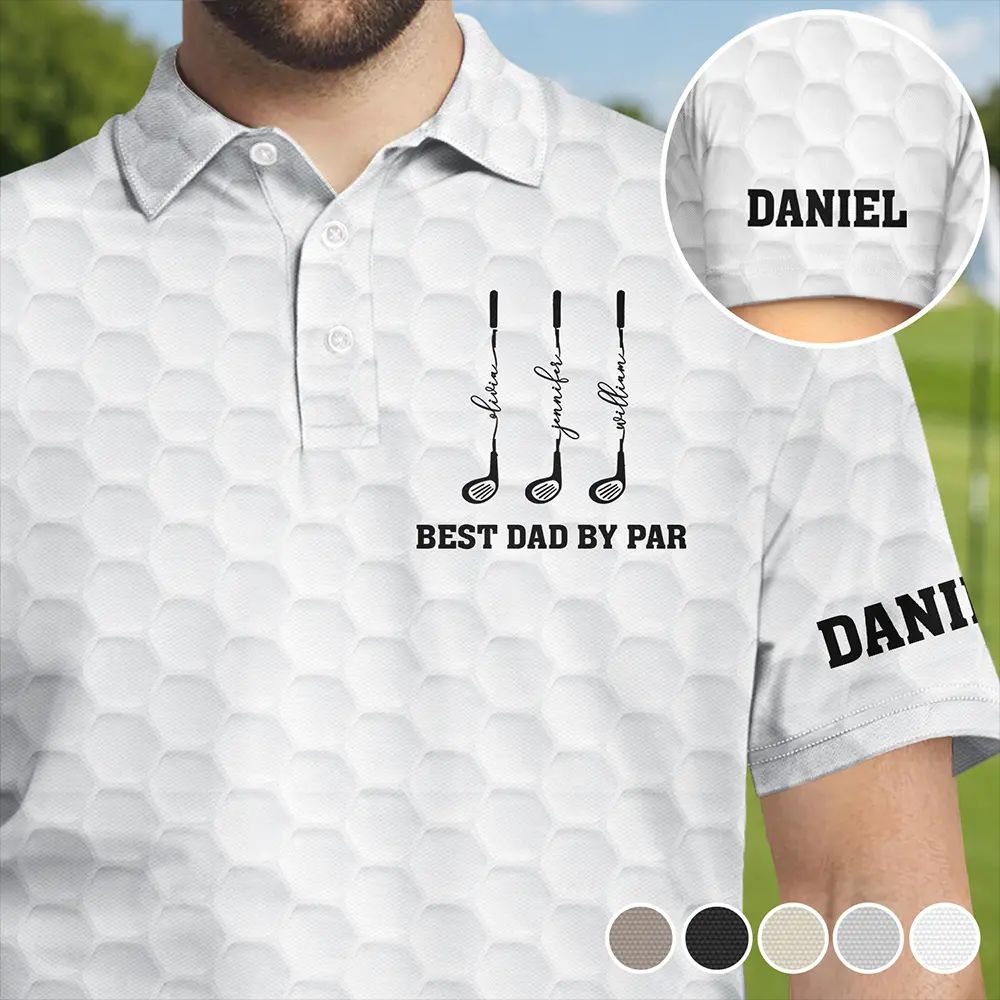 Best Dad Grandpa By Par Golf Clubs - Personalized Polo Shirt