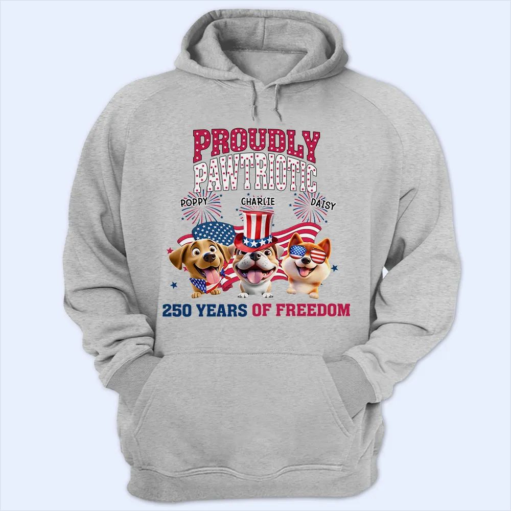 Stars & Stripes Proudly Pawtriotic 250 Years Of Freedom - Personalized T Shirt