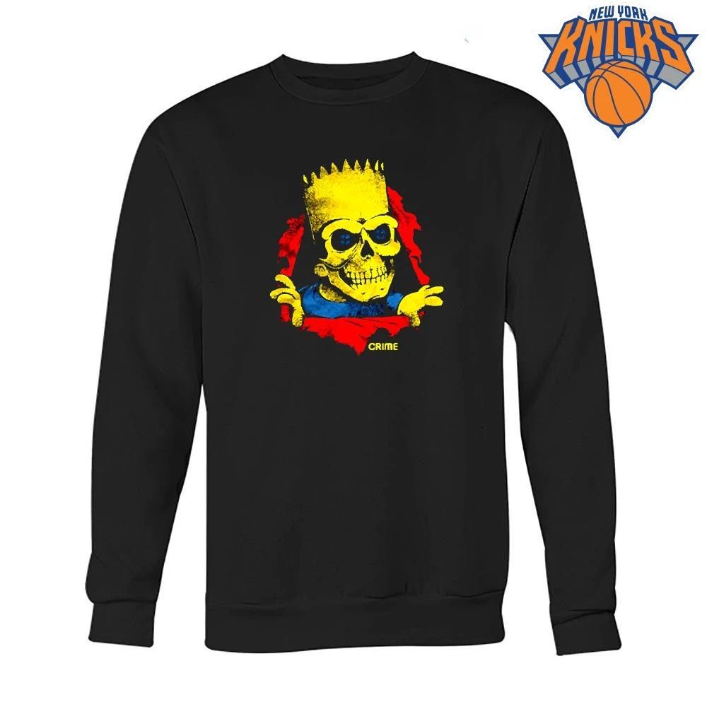 Bart Simpson Skeleton Skull Crime Streetwear Bootleg Graphic Shirt