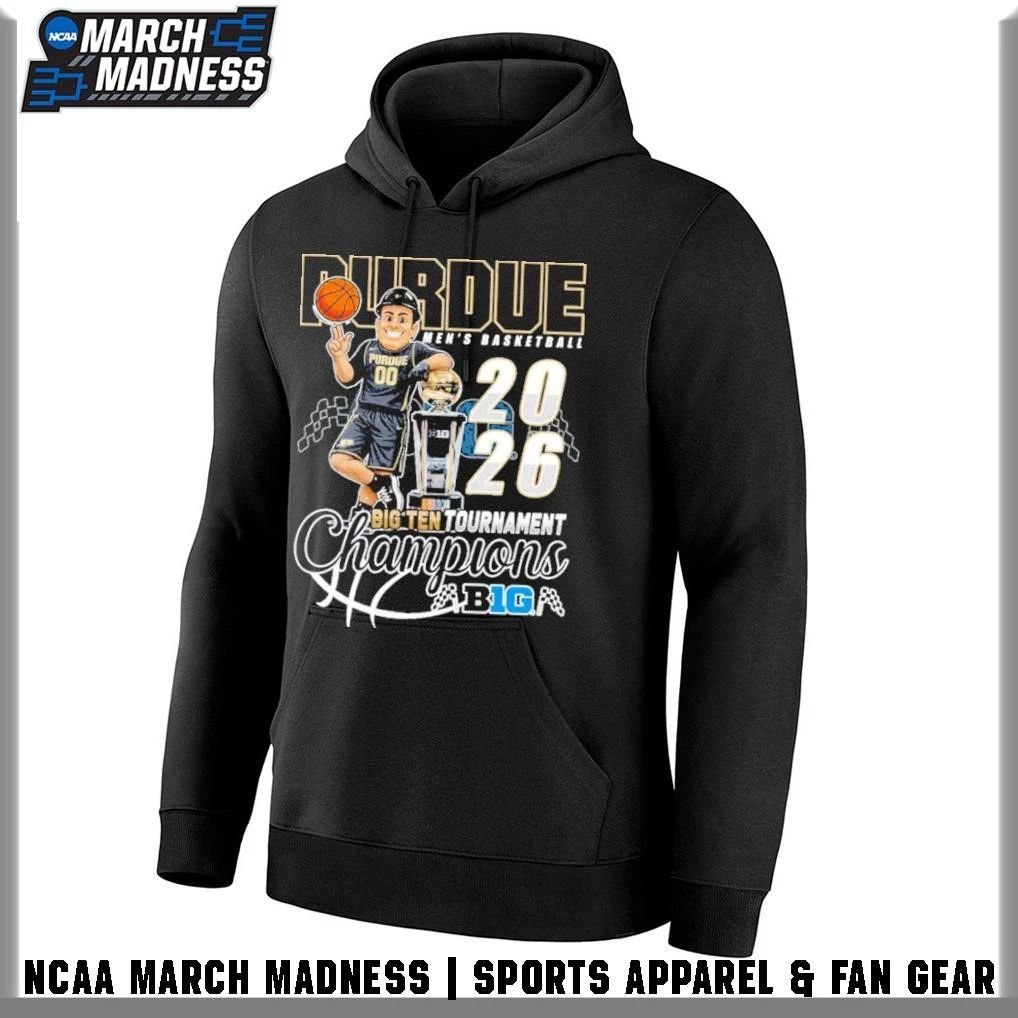 Purdue Boilermakers 2026 Big Ten Men’s Basketball Tournament Champions Mascot Trophy T-Shirt