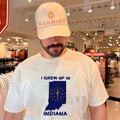 I grew up in Indiana map shirt