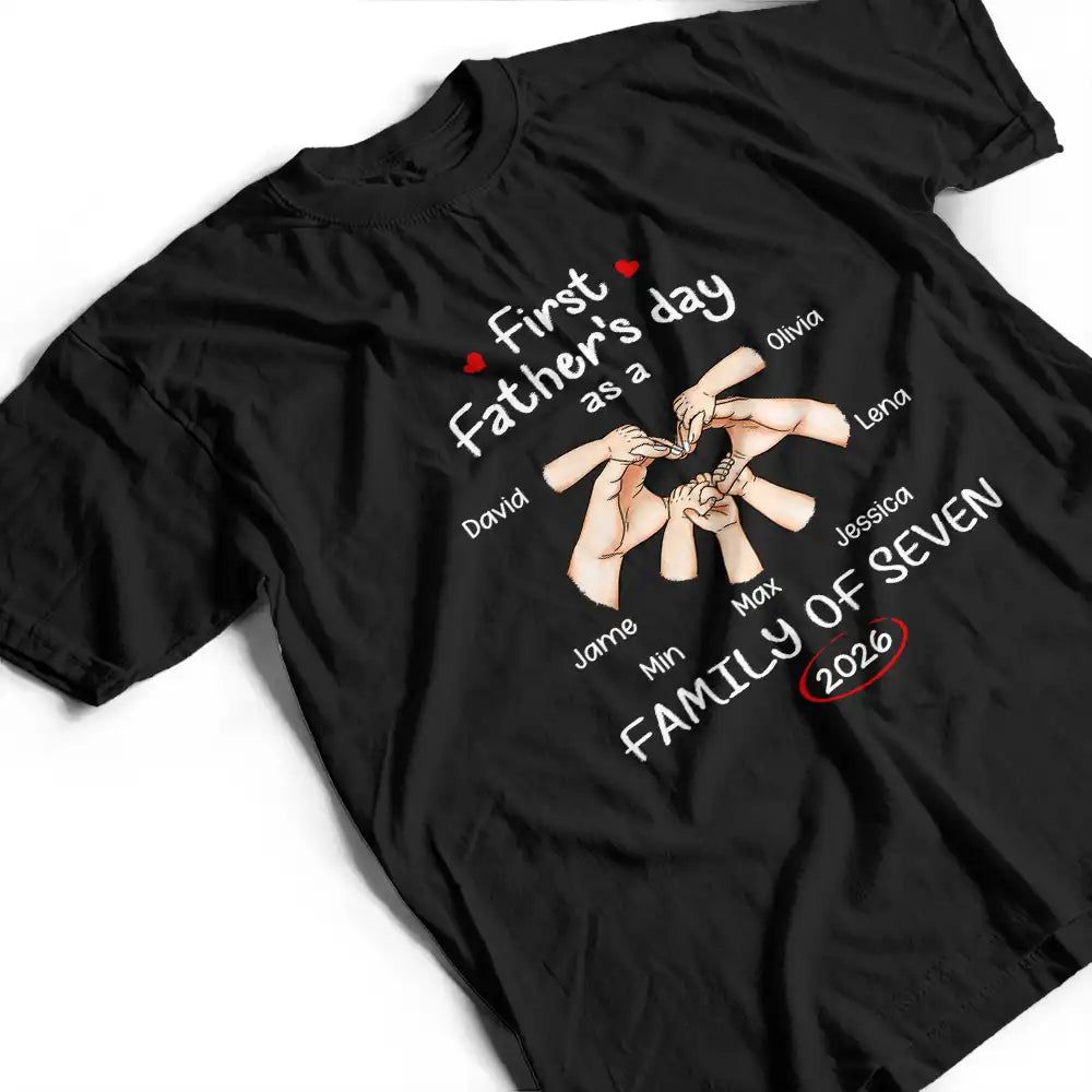 First Time Ever As A Family Of Three - Personalized T Shirt