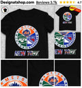 Mets Jets and Rangers logo sports New York team fan art shirt