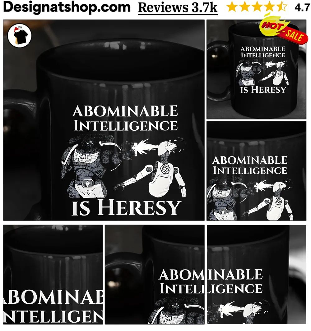 Space Marine Exterminating AI In Warhammer 40K Abominable Intelligence Is Heresy Shirt