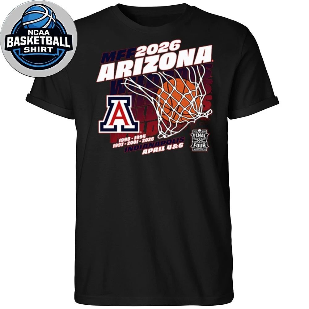 Arizona Wildcats Red Blue 84 2026 Men’s Basketball Final Four 1998-1994-1997-2001-2026 Logo Shirt