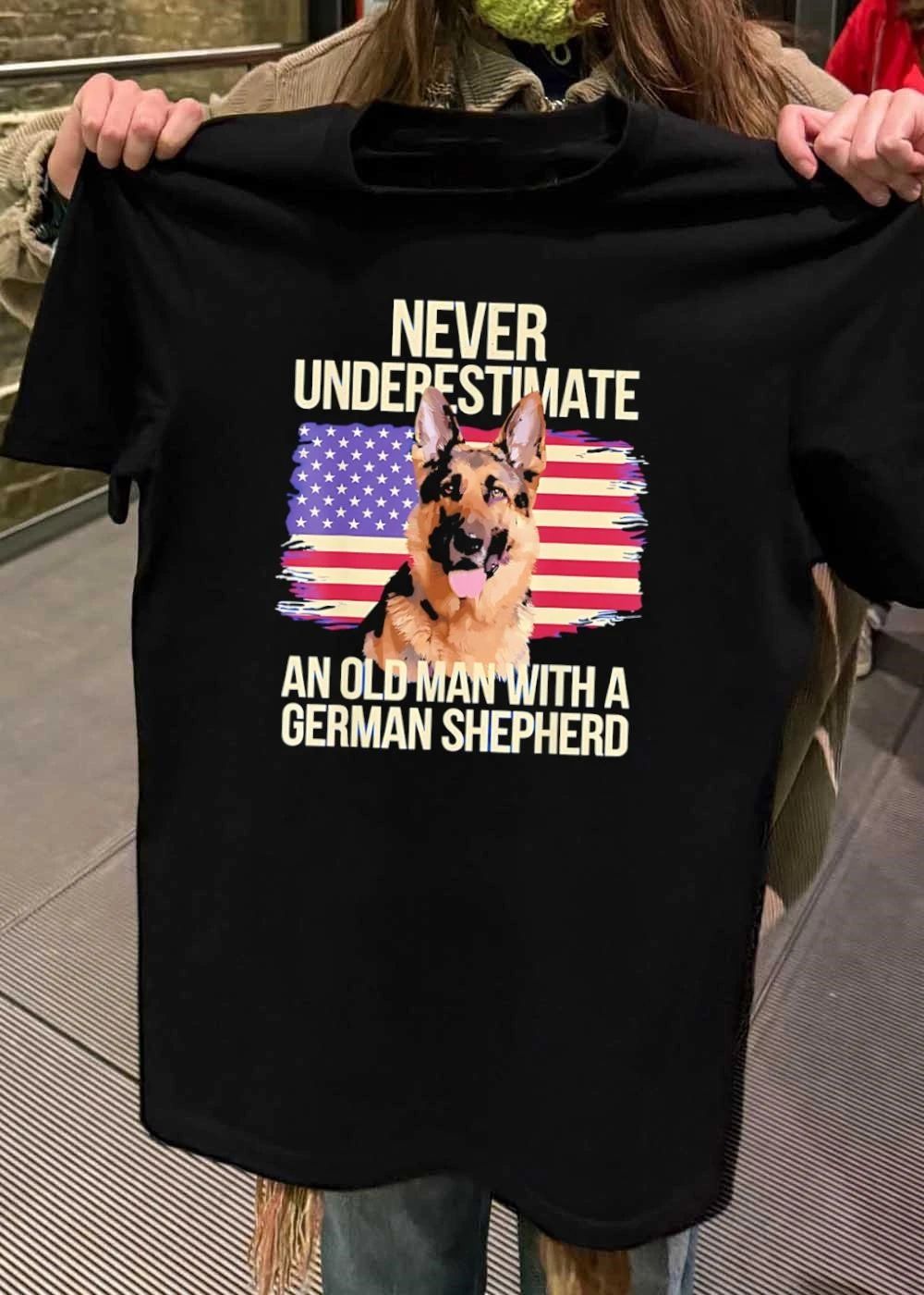 Never Underestimate an Old Man with a German Shepherd T-Shirt