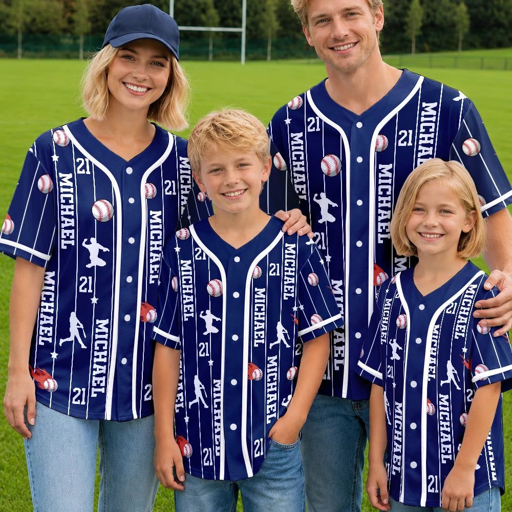 Sports Lovers Number And Name - Personalized Baseball Jersey Shirt