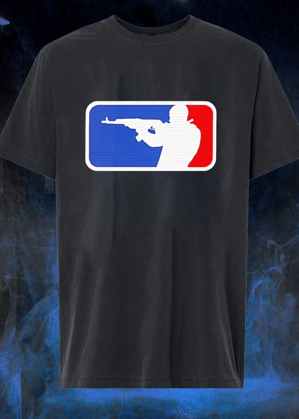 AK-47 Sniper Rifle Silhouette Sports shirt