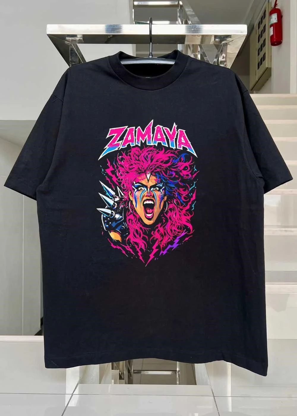 Rock and Roll Glam Metal Zamaya Screaming Star T-Shirt