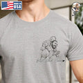 Custom Photo Pencil Sketch Best Dad Grandpa Ever Family Portrait - Personalized T Shirt