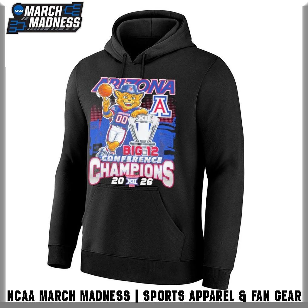 Arizona Wildcats Mascot 2026 Big 12 Men’s Basketball Tournament Champions T-Shirt