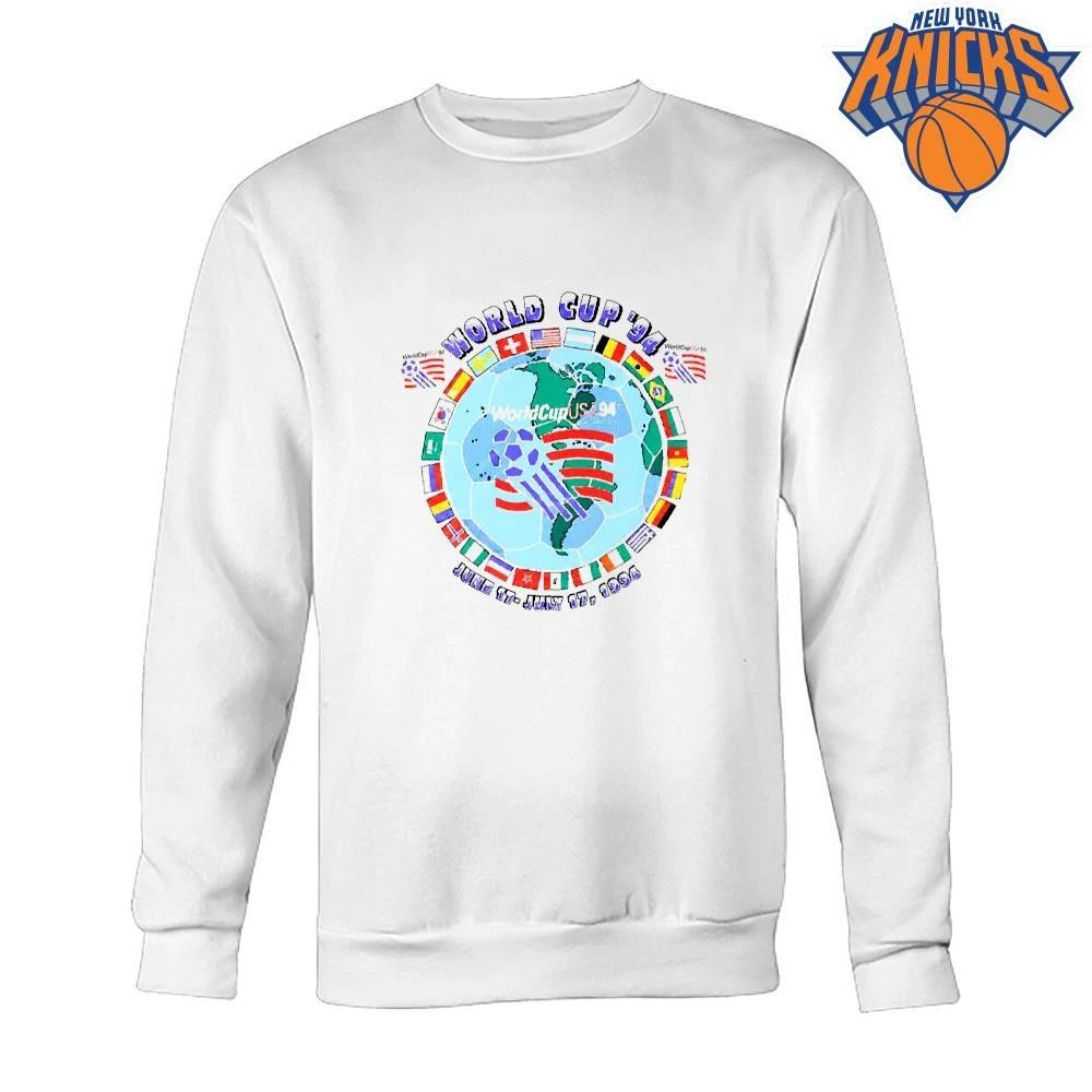 World Cup 94 Globe Graphic Tournament Teams Flag Soccer Football Shirt