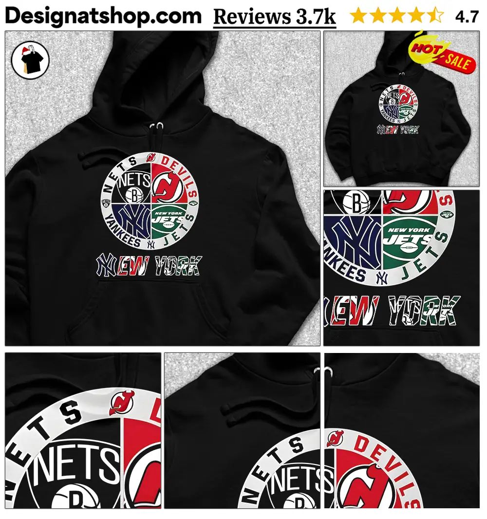 Nets Devils Yankees Jets New York team logo shirt