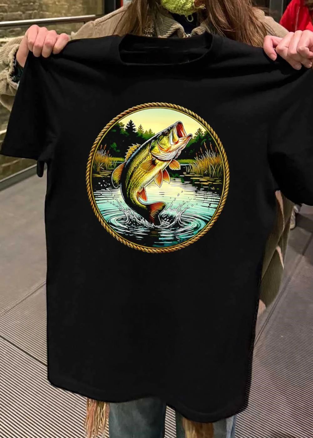 Jumping Largemouth Bass Fishing T-Shirt