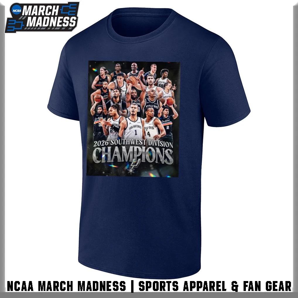 San Antonio Spurs 2026 Southwest Division Champions Poster T-Shirt