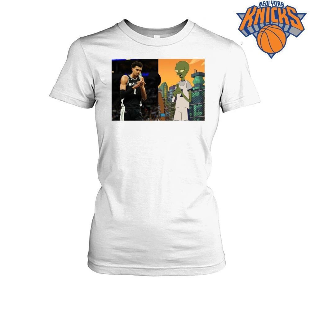 2026 Victor Wembanyama Alien Comparison Meme Basketball Fans Graphic Shirt