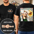 Custom Photo Realistic Watercolor Art Just A Dad And His Girl Hand Punch - Personalized T Shirt
