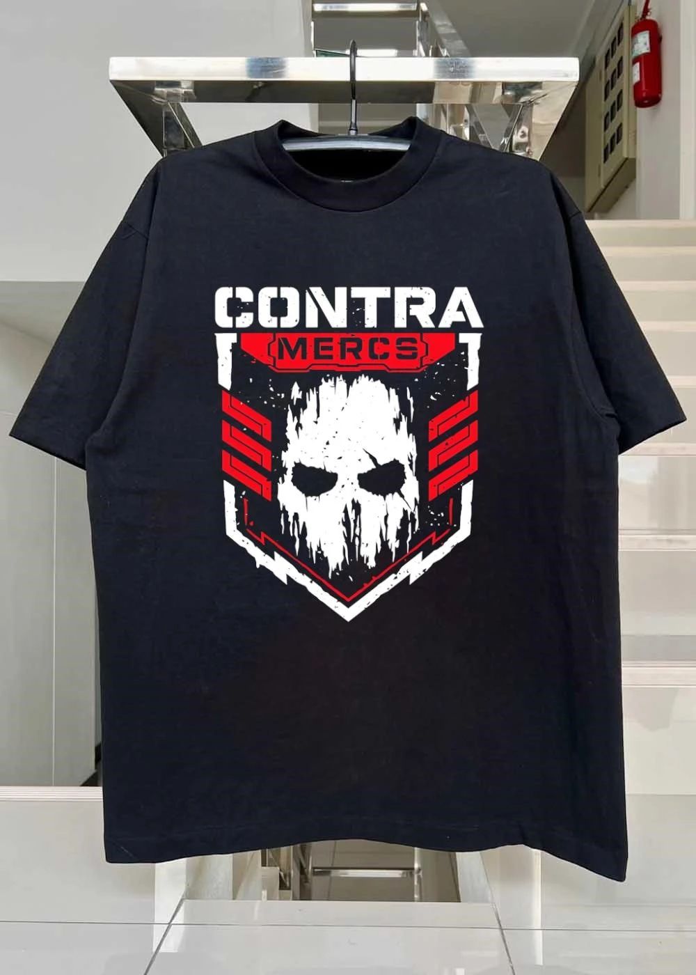 Contra Mercs Military Skull Tactical Graphic T-Shirt