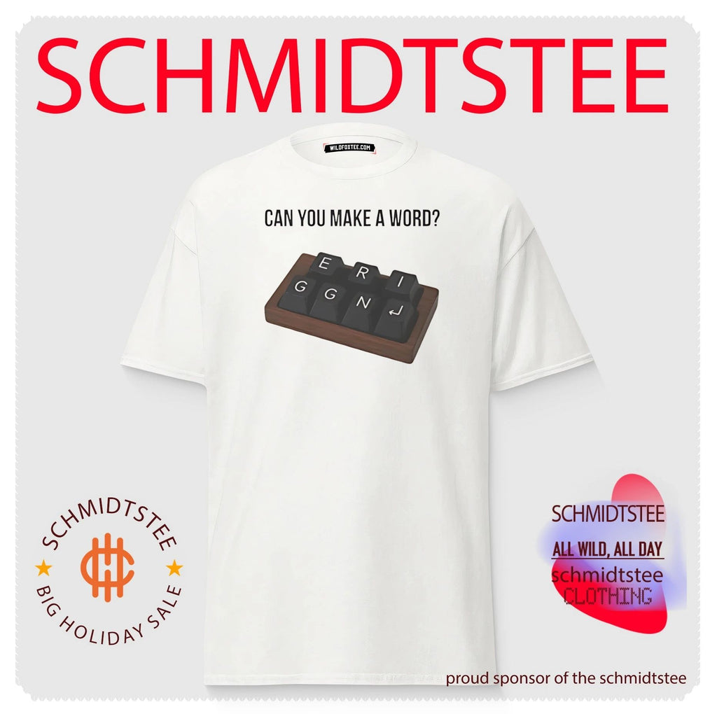 Can you make a word with this keyboard graphic shirt