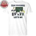 Peanuts Gang Team Seahawks Let’s Go! Football Playbook Logo T-Shirt