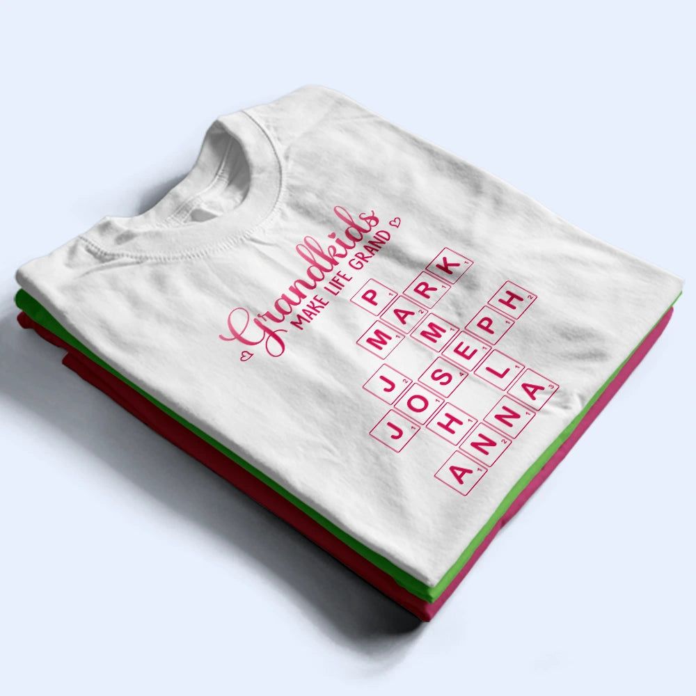 Crossword Grandkids Make Life Grand - Personalized T Shirt
