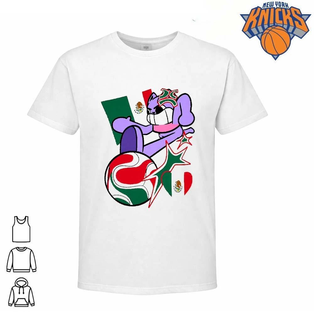 Mexico Football Soccer Cartoon Cat Graphic T Shirt