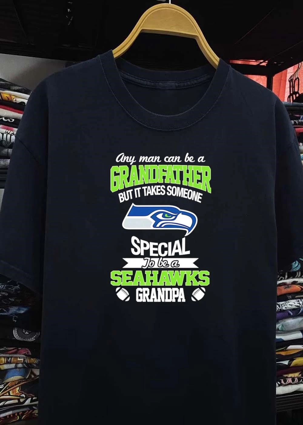 Seahawks Grandfather Apparel Any Man Can Be a Special Seahawks Grandpa shirt