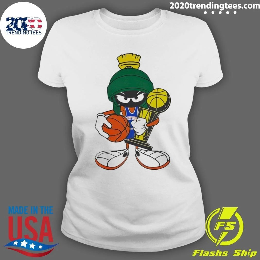 Marvin The Martian Holding New York Basketball Championship Trophy Shirt