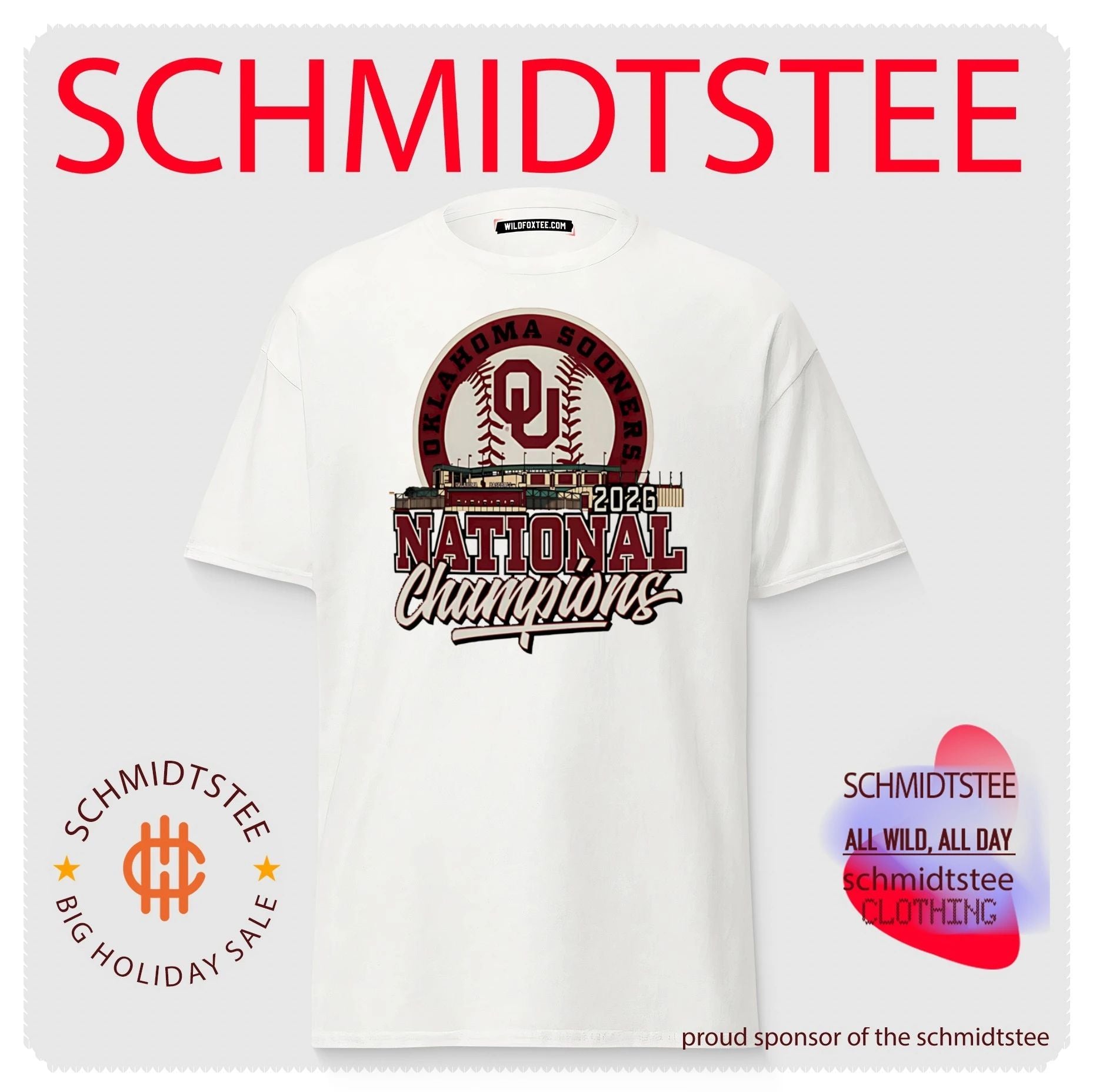 Oklahoma Sooners 2026 NCAA Baseball Men’s College World Series Champions Stadium Baseball shirt