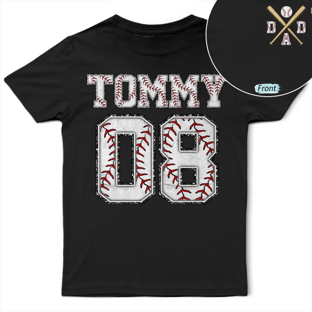 Baseball Dad Papa Crossed Arrows - Personalized T Shirt