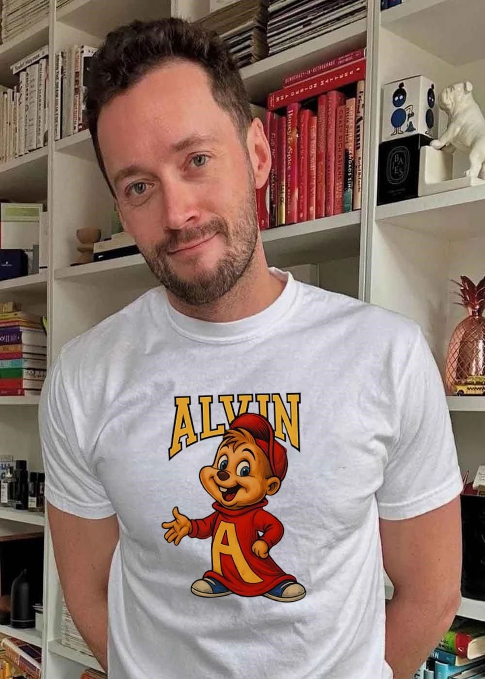 Alvin and the Chipmunks Alvin Presents Standing Character A Logo T-Shirt