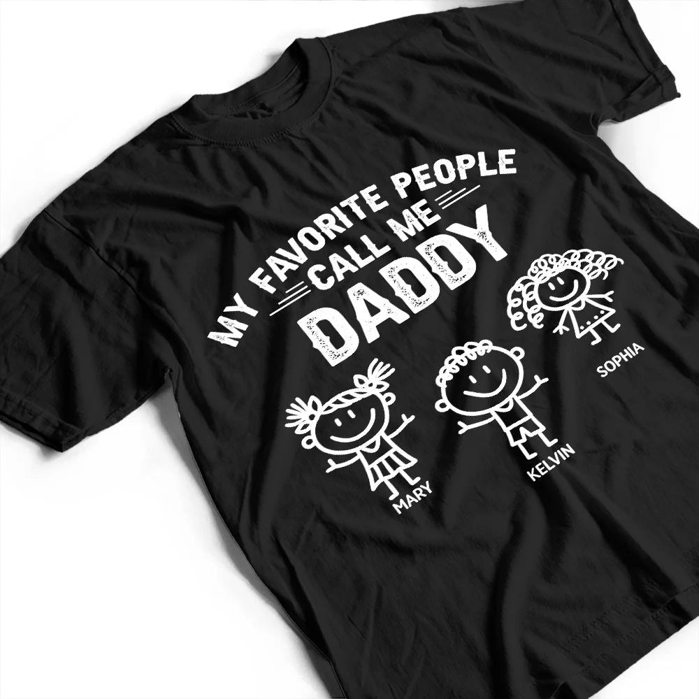 My Favorite People Call Me Papa Kid Stick Figures - Personalized T Shirt
