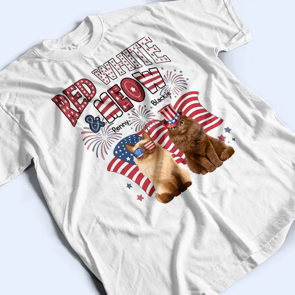 Red White Meow - Personalized T Shirt