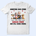 Couple Annoying Each Other With Dogs - Personalized T Shirt