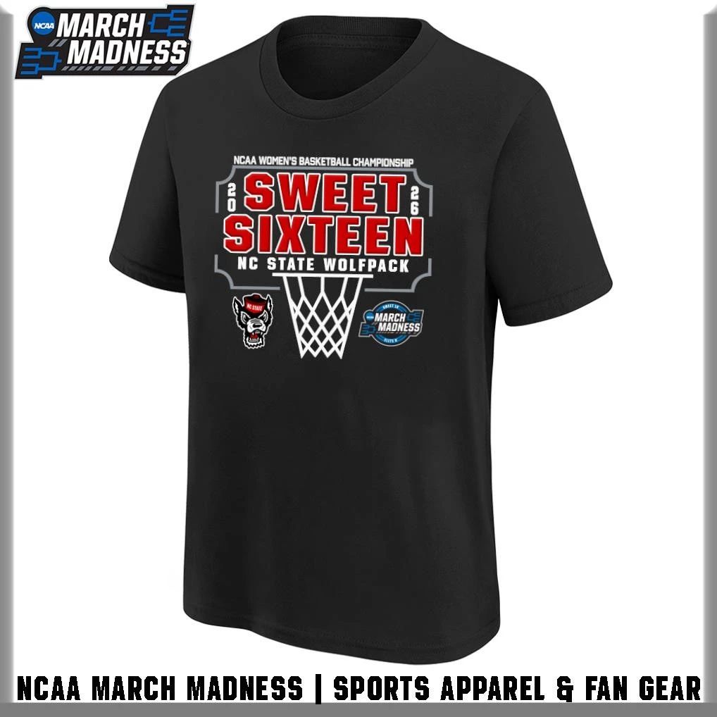 NC State Wolfpack 2026 NCAA Women’s Basketball Tournament March Madness Sweet Sixteen T-Shirt