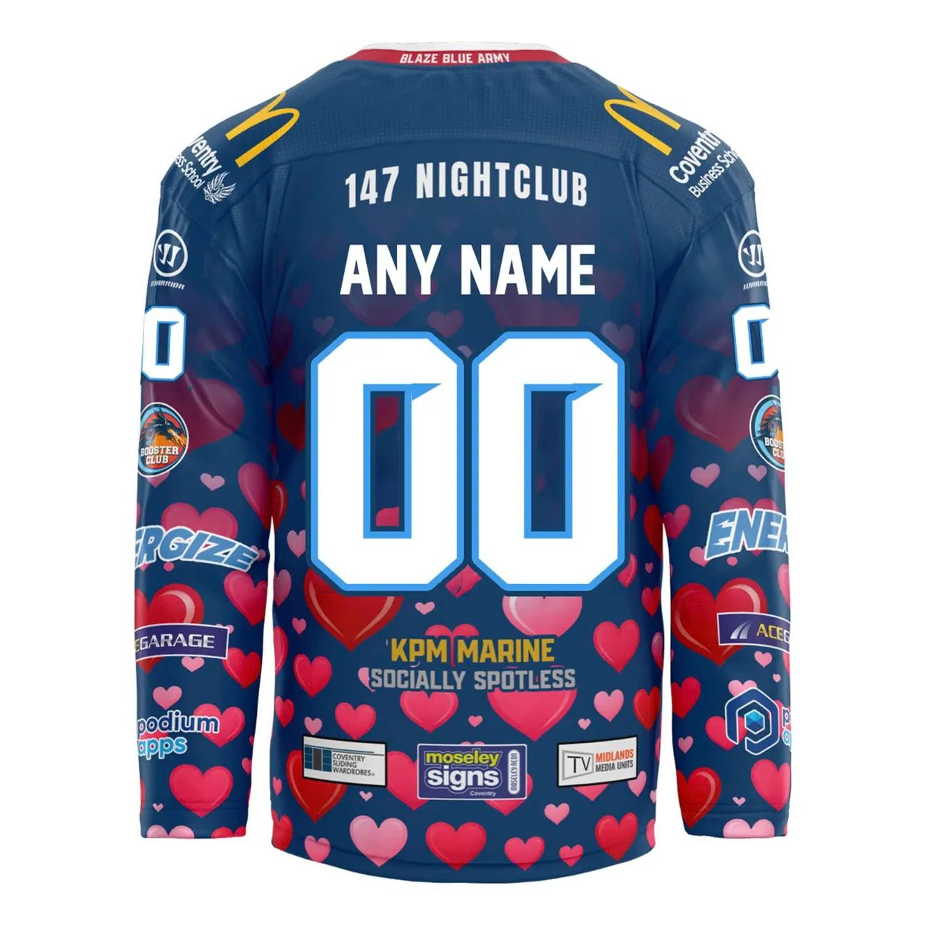 Coventry Blaze Valentine’s 2026 Custom Hockey Jersey