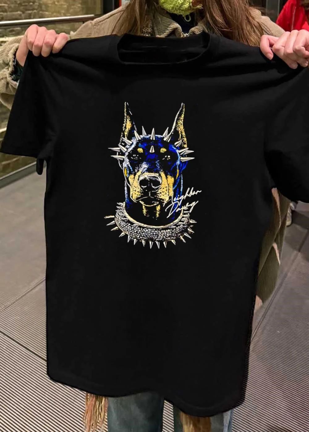 Neighbor Dawg Doberman Pinscher Spiked Collar Graphic T-Shirt