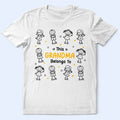 Stick Figures This Grandpa Grandma Belongs To Kids Pet - Personalized T Shirt