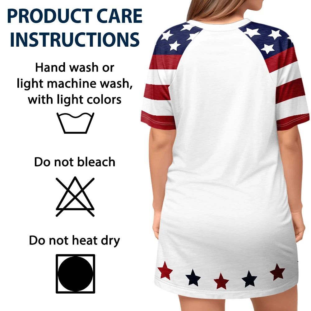 Mom's Grandma's Sweethearts Independence Day - Personalized Women's Sleep Tee