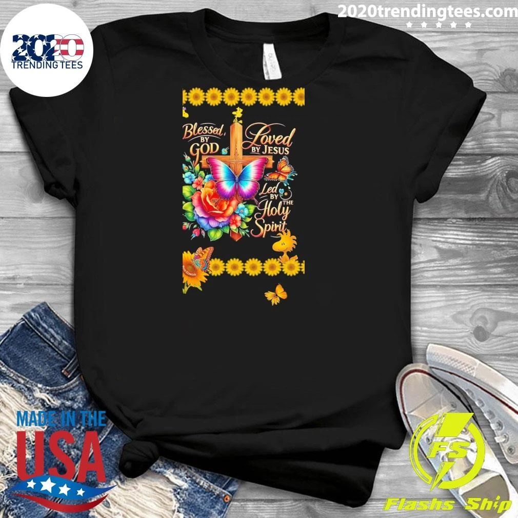 Blessed by God, Loved by Jesus, Led by the Holy Spirit Butterfly Shirt