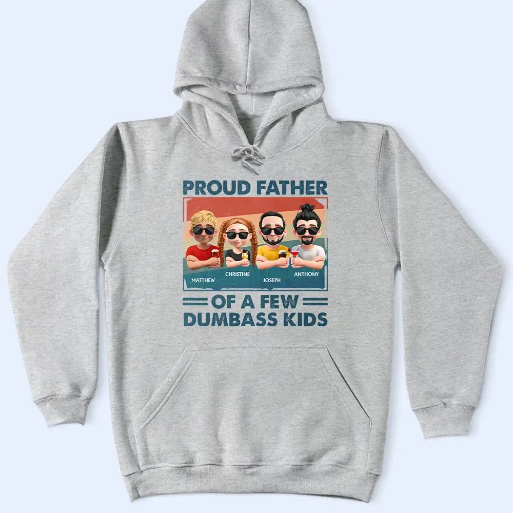 America Proud Dad Retro Brush Stroke - Personalized T Shirt