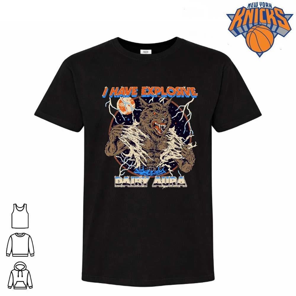 I Have Explosive Dairy Aura Angry Werewolf Lightning Moon Shirt