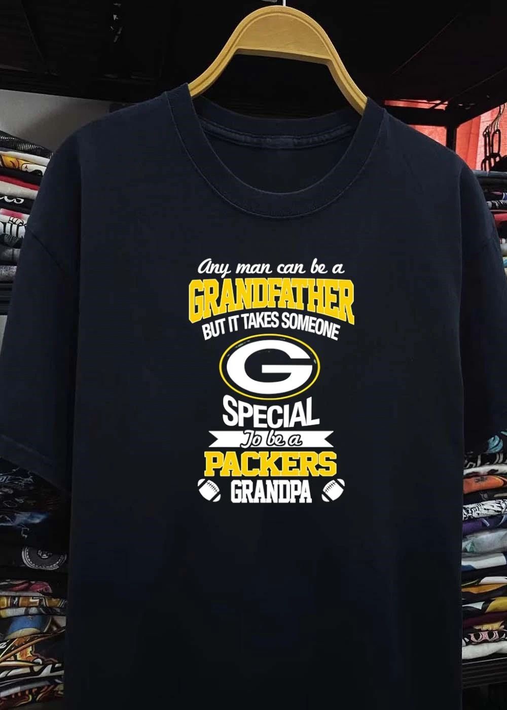 Green Bay Packers Grandpa Gift Shirt Any Man Can Be a Grandfather