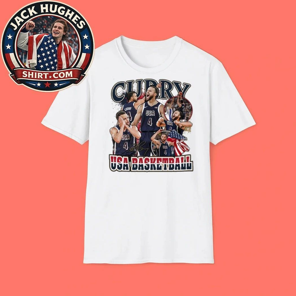 Youth Stadium Essentials Stephen Curry White USA Basketball Gold Medal Moments T-Shirt