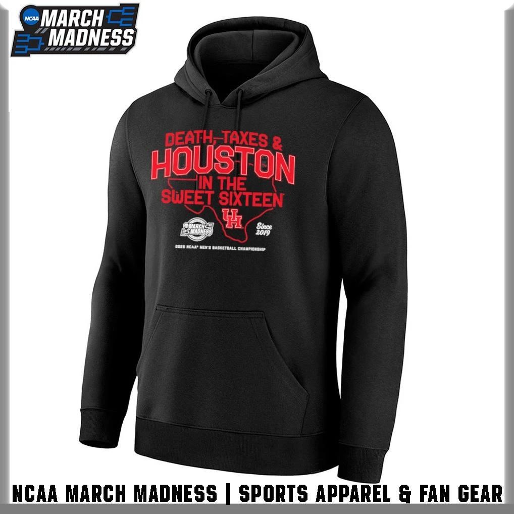 Death, Taxes & Houston In The Sweet Sixteen 2026 Houston Cougars Men’s Basketball T-Shirt