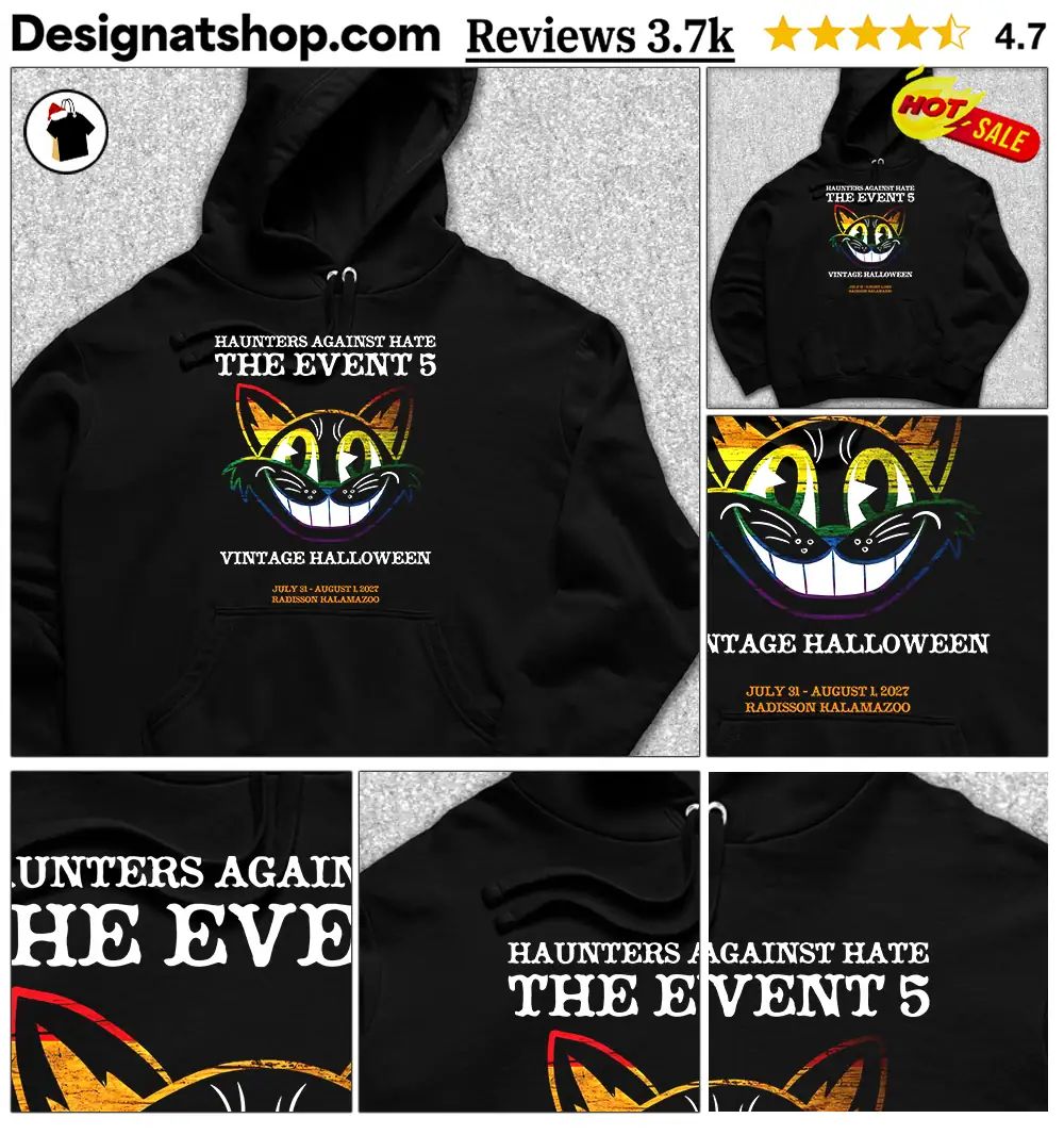 Haunters against hate cat event 5 vintage halloween radisson kalamazoo shirt