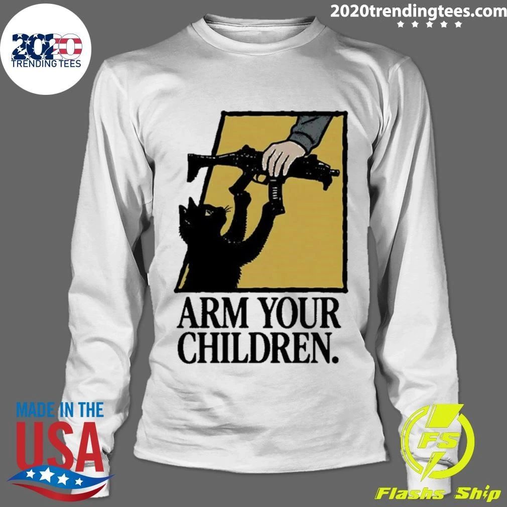 Black Cat Arm Your Children Gun Rights Shirt