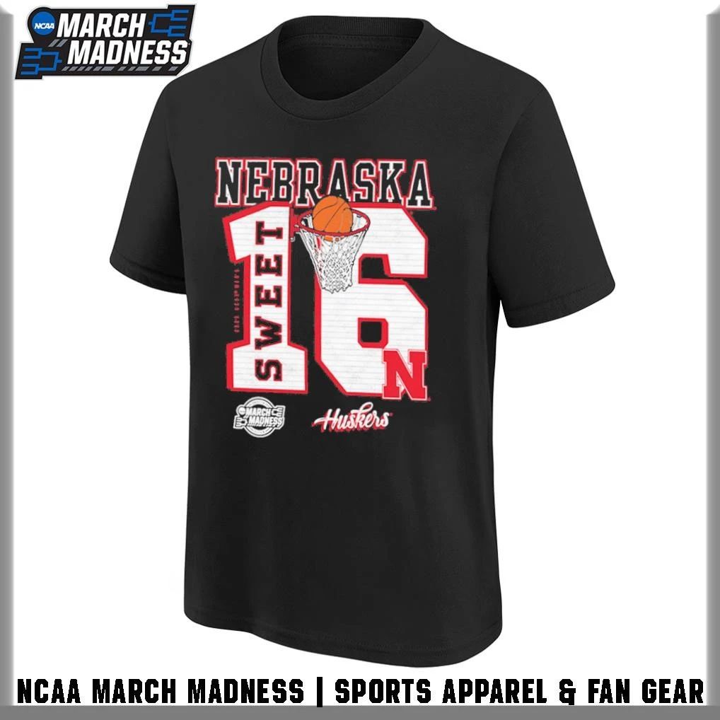 Nebraska Cornhuskers 2026 NCAA March Madness Sweet 16 Bound Net T-Shirt