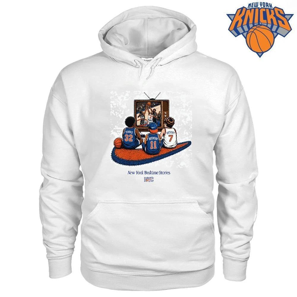 New York Bedtime Stories Knicks Brunson Towns Anthony Retro TV Vintage Graphic Shirt