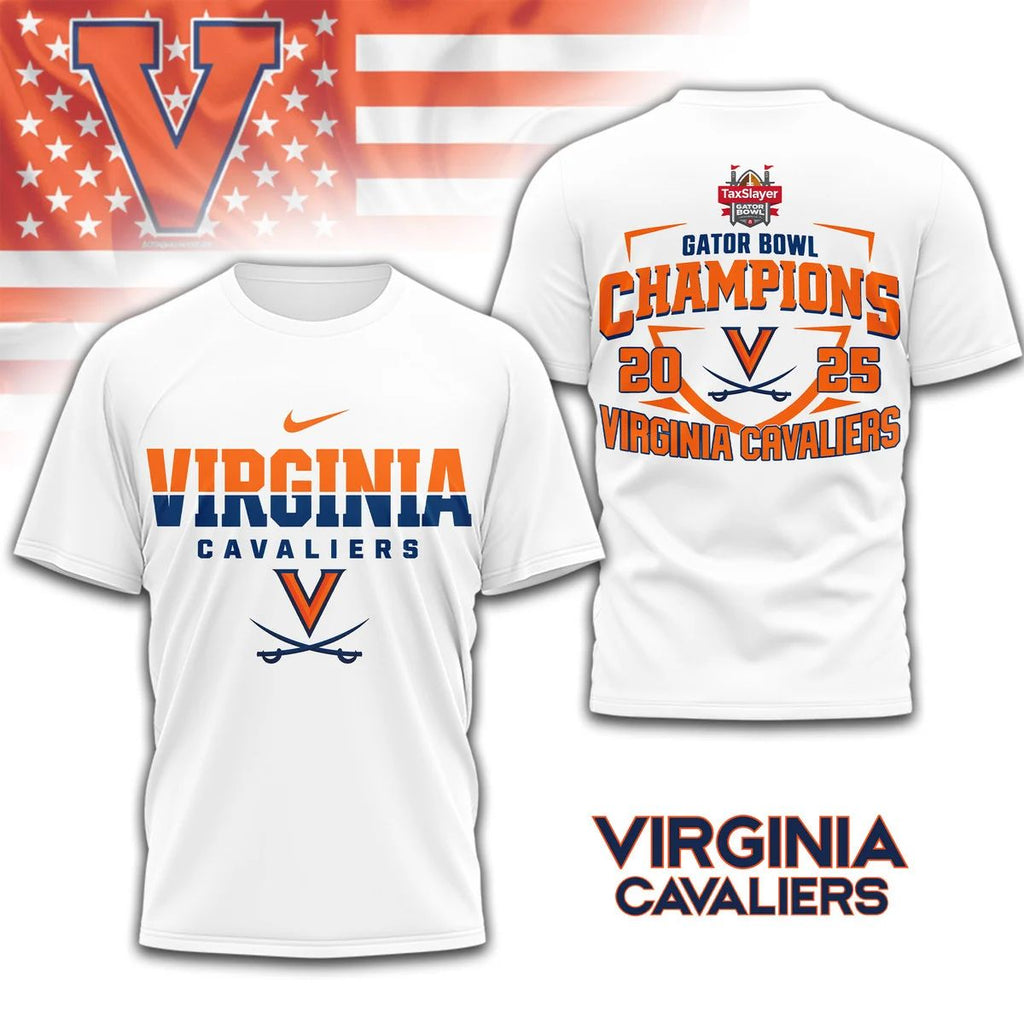 Virginia Cavaliers NCAA Gator Bowl Champions 3D TShirt